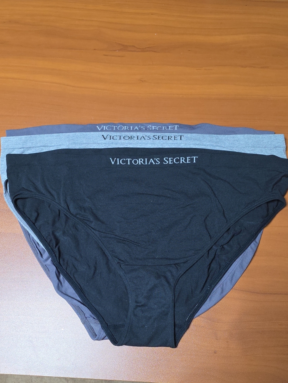Victoria's Secret Bikini Briefs 3-Pack in Black, Gray, Light Gray